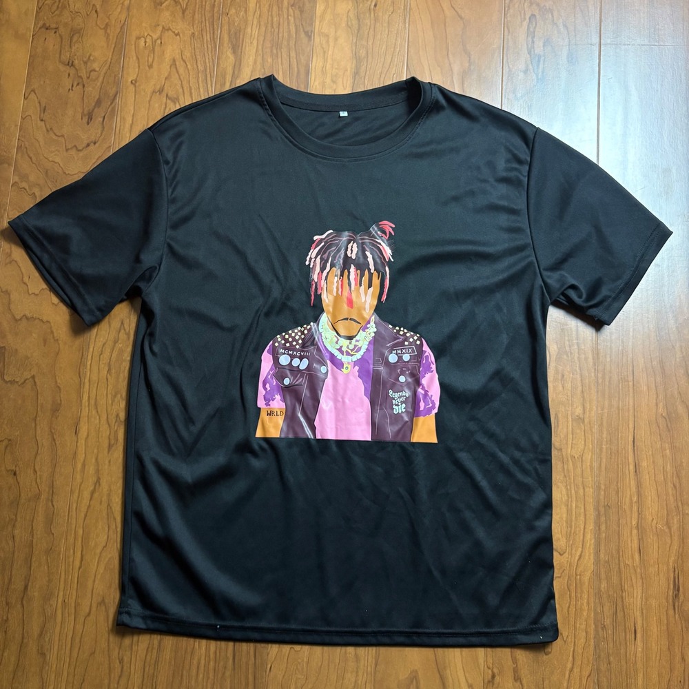 Juice WRLD Legends Never Die Graphic T-Shirt Black Mens Small Polyester